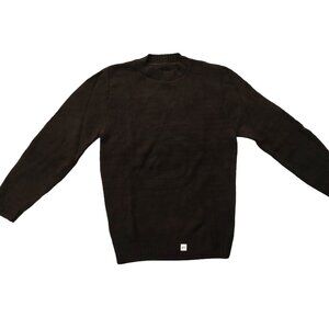 Dark Brown Vintage 1940s-1950s Crew Neck Long Sleeve Knit Sweater